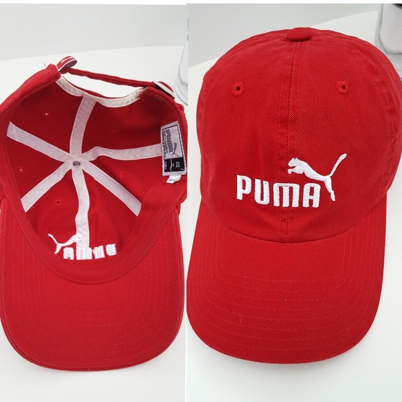 Puma❤Red Cotton Cap/Hat W/ Curved Brim Adjustable Size - Picture 7 of 10